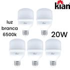 Kit 5 Lâmpadas 20W Kian 110V/220V E27 Luz Branca Fria 6500k