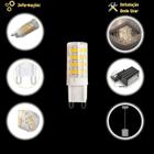 Kit 5 Lâmpadas de Led G9 5w Branco Quente(3000K) P/Lustres e Arandelas