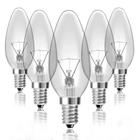 Kit 5 Lâmpadas Incandescentes Vela Lisa Clara VL-35 E-12 25W 220V Toplux