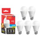 Kit 5 Lâmpadas Led 6,5w E27 Autovolt 6500k Branco Frio Cor Da Luz Branca Ultra Economica P/ Sala Quarto Cozinha Banheiro - G-Light