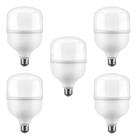 Kit 5 Lâmpadas Led Super Bulbo 40w Alta Potência Bivolt Branco Frio- Techluz