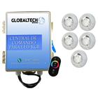 Kit 5 Led Piscina RGB 4W + Central + Controle Touch - Luxpool