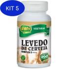 Kit 5 Levedo de cerveja 200 capsulas 450 mg- unilife