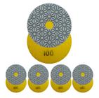 Kit 5 Lixas Diamantadas Seca e Úmida Floral Ouro 100 - Ø100mm - Audaz Ferramentas