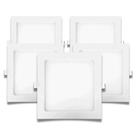 kit 5 Luminaria Emb Led 24w 6500k Bivolt Quad 30x30cm Avant