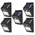 Kit 5 Luminária Solar Iluminação Jardim Exterior 30 Leds