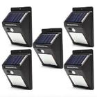 Kit 5 Luminária Solar Iluminação Jardim Exterior Parede