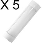 Kit 5 luminaria tubular led 9w 30cm 6500k branco frio sobrepor biv embuled