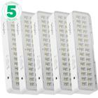 Kit 5 Luminárias de emergência 30 Leds branca - Elgin