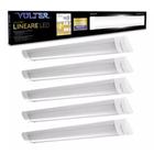 Kit 5 Luminarias Led Sobrepor Linear 18w 6500k Bivolt 60cm Tubular