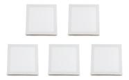 Kit 5 Luminárias Painel Quadrado 18W Branco Frio 127-220V