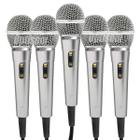 Kit 5 Microfones Para Estúdio Igreja Caixa De Som Mxt M-1800s Com Cabos P10 3m