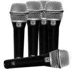 Kit 5 Microfones Profissional de Mão com Fio Vocal Dinâmico Supercardióide PRA D5 Superlux Original