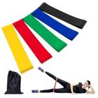 Kit 5 Mini Band Fita Elástica De Resistência Para Academia Exercícios Yoga Musculação e Fisioterapia Treino Treinamento Funcional