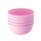 Kit 5 Mini Bowl Tigela Pote 340Ml - Rosa