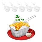 Kit 5 Mini Cesto de Inox Servir Porções Fritura Batata Frita 10cm