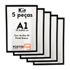 Kit 5 Molduras ISO A1 59,4x84,1cm Com acrílico PS - Fundo Branco