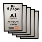 Kit 5 Molduras ISO A1 59,4x84,1cm Sem acrílico PS - Cola Dupla Face