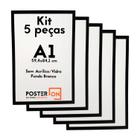 Kit 5 Molduras ISO A1 59,4x84,1cm Sem acrílico PS - Fundo Branco