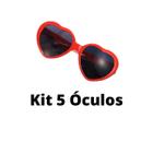 Kit 5 Óculos Coração Adulto Estilo Lolita Festa Oferta