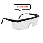 Kit 5 óculos Proteção Segurança Incolor Epi 1 Linha Ajuste - FMold