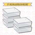 Kit 5 Organizador Acrilíco Modular 1 Porta Maquiagem Perfume