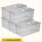 Kit 5 Organizador Porta Ovos Ideal Geladeira Armario Com Tampa