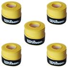  Kit 5 Overgrip Amarelo Empunhadura Raquete Tênis Beach Tennis Padel Squash Wilson