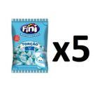 Kit 5 Pacotes de Marshmallow Torção Azul c/ Branco Fini 250g
