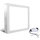 Kit 5 Painéis Led Sobrepor 12W Quadrado Branco Frio Bivolt