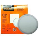 Kit 5 Painel Led Redondo Embutir 24W 3000K Bivolt Foxlux