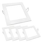 Kit 5 Painel Plafon Led Embutir Quadrado 6w Bivolt Teto Branco Quente - Elgin