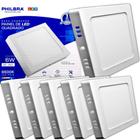 Kit 5 Painel Plafon Led Sobrepor Quadrado 6W Branco Frio