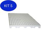 Kit 5 Palete de Plástico Modular Branco 25x50x2,5cm