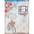 Kit 5 Papel Decoupage Janela e Bicicleta Florida Pdz-021 24,5x33cm Litoarte