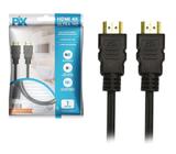 Kit 5 pçs - cabo hdmi 1 metro - 2.0mhz 4k 19 pinos - pix