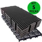 Kit 5 pçs piso plástico 25x50 preto - box e tablado multiuso