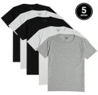 Kit 5 Peças Camisetas Básicas Caps Co Monocromáticas