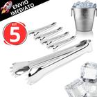 Kit 5 Pegador de Gelo em Inox 18,5Cm Alta Qualidade Para Drinks Barman Bebidas Festas Baladas Frutas - SQ