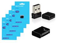 Kit 5 Pendriver Nano Mini Multilaser 16GB USB 2.0 Original P/ Arquivos Videos Fotos