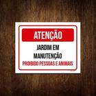 Kit 5 Placa Atenção Jardim Manutenção Proibido Pessoas