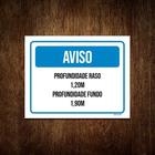 Kit 5 Placa Aviso Profundidado Raso Fundo Piscina