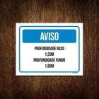 Kit 5 Placa Aviso Profundidado Raso Fundo Piscina