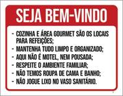 Kit 5 Placa Bem Bindo Regras Do Airbnb Cozinha Gourmet36X46