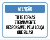 Kit 5 Placa Eternamente Responsável Louça Suja36X46