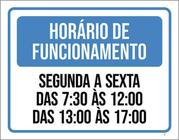 Kit 5 Placa Horário Funcionamento Segunda Sexta 7 A 1236X46