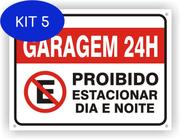 Kit 5 Placa Proibido Estacionar