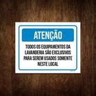 Kit 5 Placa Sinalização - Atenção Equipamentos Lavanderia