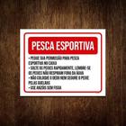 Kit 5 Placa Sinalização - Pesca Esportiva Permissão