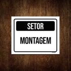 Kit 5 Placa Sinalização - Setor Montagem Preta